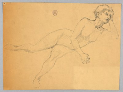 Schets van een Vrouwelijk Naakt door Francis Augustus Lathrop