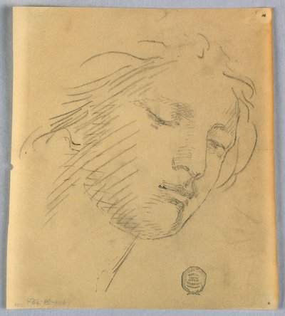 Schets van een vrouwengezicht door Francis Augustus Lathrop