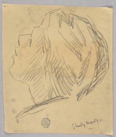 Schets van een vrouwenhoofd door Francis Augustus Lathrop