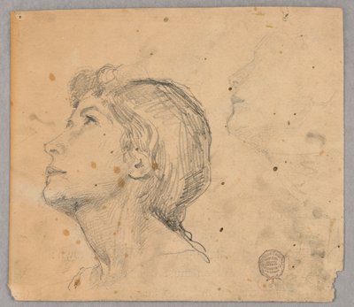 Schets van een Vrouwenhoofd door Francis Augustus Lathrop
