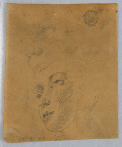 Schets van een vrouwenhoofd door Francis Augustus Lathrop