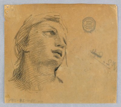 Schets van een vrouwenhoofd door Francis Augustus Lathrop