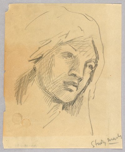 Schets van een vrouwenhoofd door Francis Augustus Lathrop