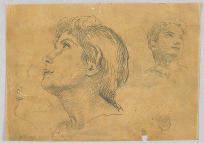 Schetsen van twee hoofden door Francis Augustus Lathrop
