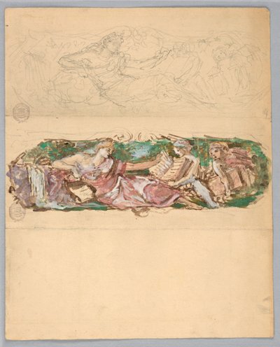 Studies voor een wandpaneel door Francis Augustus Lathrop