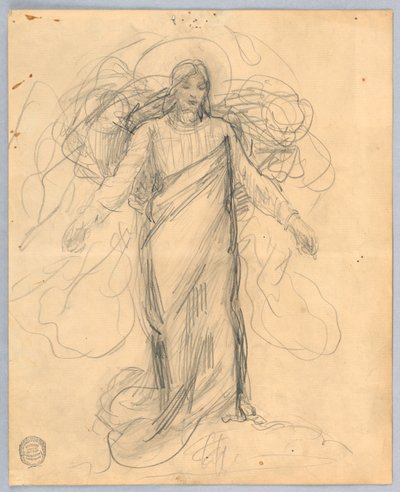 Studie voor Christus, Koor van St. Bartholomew, New York door Francis Augustus Lathrop