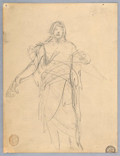 Studie voor Christus, koor van St. Bartholomew, New York door Francis Augustus Lathrop