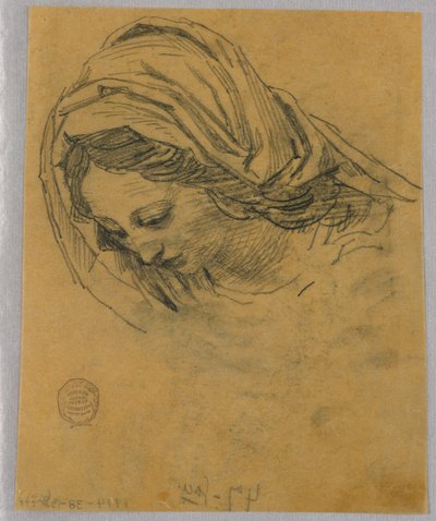 Studie voor Hoofd van de Madonna door Francis Augustus Lathrop