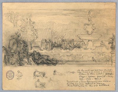 Studie voor een Muurschildering of Paneel door Francis Augustus Lathrop