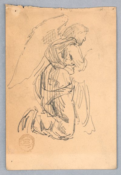 Studie voor een Engel in Aanbidding door Francis Augustus Lathrop