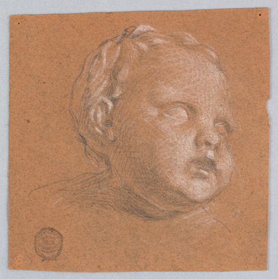 Studie van kinderhoofd door Francis Augustus Lathrop