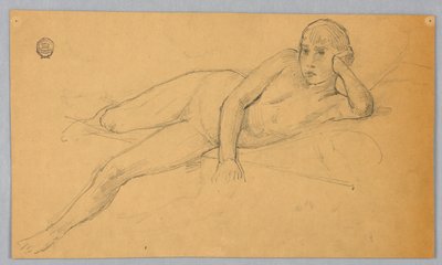 Studie van naaktfiguur door Francis Augustus Lathrop