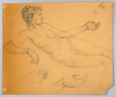 Studie van naaktfiguur door Francis Augustus Lathrop