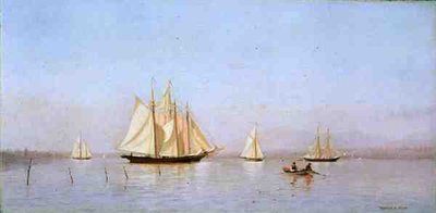 Haverstraw Bay aan de Hudson door Francis Augustus Silva