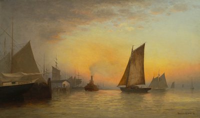 New York Harbor, 1880 door Francis Augustus Silva