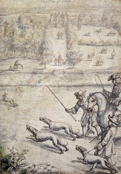 De haas najagen, illustratie bij Richard Blome