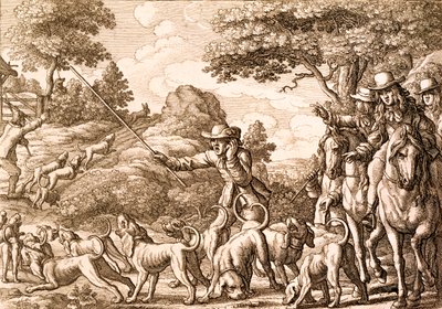 Hazenjacht, gegraveerd door Wenceslaus Hollar, 1671 door Francis Barlow