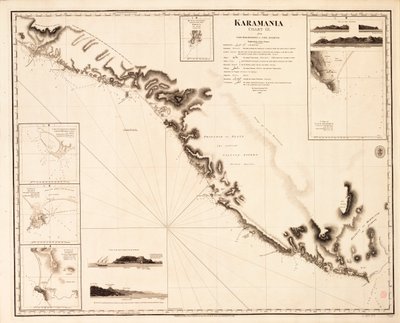 Karamania Kaart III van Kaap Karaboornoo tot Kaap Anamour door Francis Beaufort