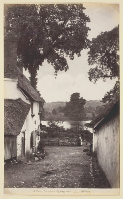 31. Exeter, huisjes bij Countess Weir, 1860-94 door Francis Bedford