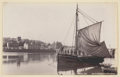 Bideford Bridge vanaf de rivieroever door Francis Bedford