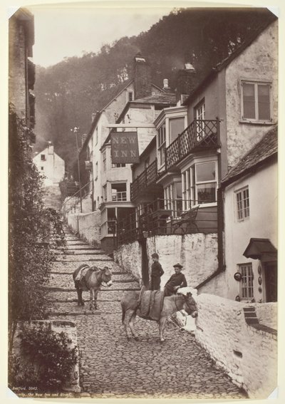 Clovelly, de Nieuwe Herberg en Straat door Francis Bedford