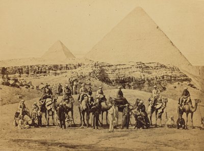 Gîzeh - Het vertrek van Z.K.H. de Prins van Wales en zijn Suite uit de Piramiden door Francis Bedford