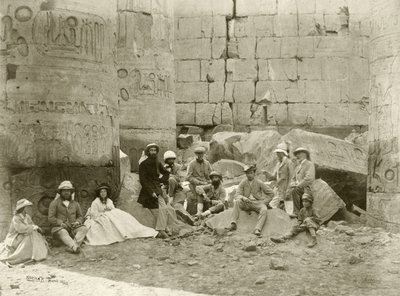 Feest van de Prins van Wales in de Tempel van Karnak, 1862 door Francis Bedford