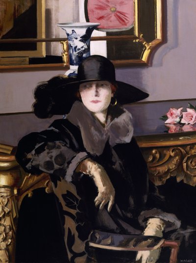 Een Dame in Zwart door Francis Campbell Boileau Cadell