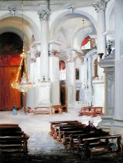 Interieur van de Salute, Venetië door Francis Campbell Boileau Cadell