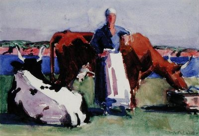 Melkmeisje, Iona door Francis Campbell Boileau Cadell