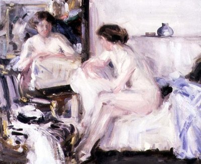 Naakt zittend op een sofa door Francis Campbell Boileau Cadell
