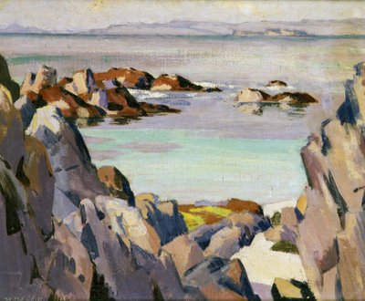 Staffa en Rhum vanaf Iona door Francis Campbell Boileau Cadell