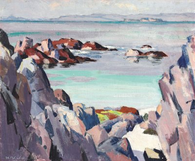 Staffa en Rhum vanaf Iona door Francis Campbell Boileau Cadell