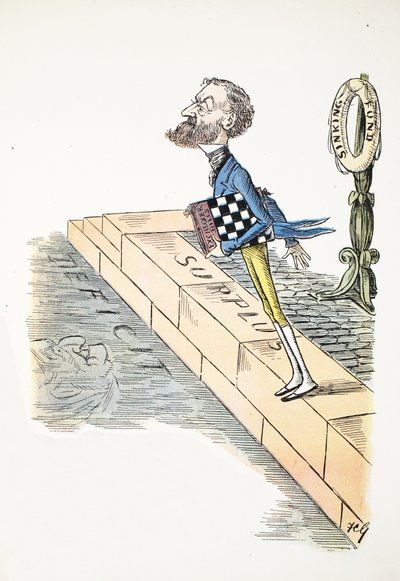 Hoofdletter F, illustratie uit Het Struwwelpeter Alfabet, vers door Harold Begbie (1871-1929) door Francis Carruthers Gould