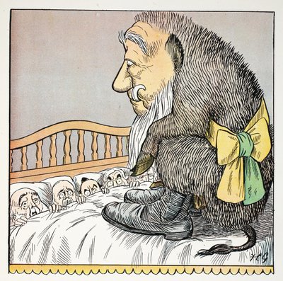 O, illustratie uit Het Struwwelpeter Alfabet, vers door Harold Begbie (1871-1929) door Francis Carruthers Gould