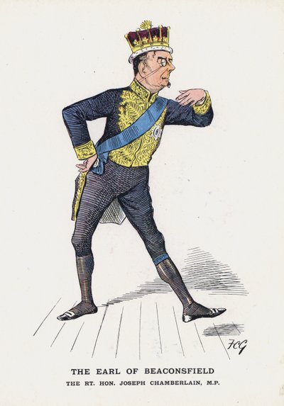 De Graaf van Beaconsfield, Rt Hon Joseph Chamberlain door Francis Carruthers Gould
