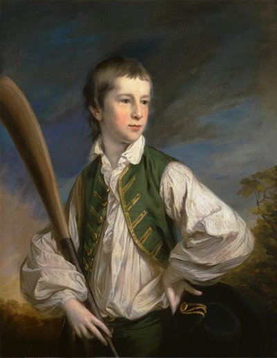 Charles Collyer als jongen, met een cricketbat door Francis Cotes