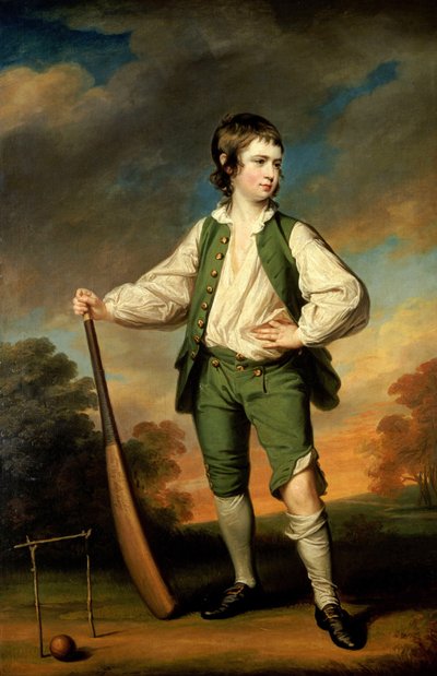 De jonge cricketspeler - Portret van Lewis Cage door Francis Cotes