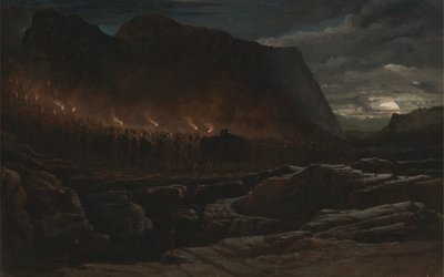 De begrafenis van een bergleider door Francis Danby