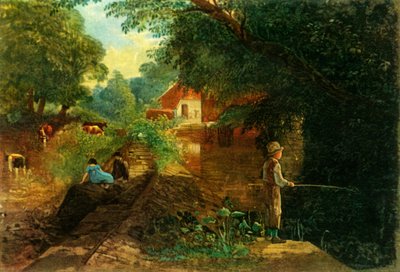 Een Jonge Visser in Stapleton Glen, begin-midden 19e eeuw, 1946 door Francis Danby