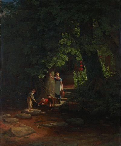 Kinderen bij een beek door Francis Danby