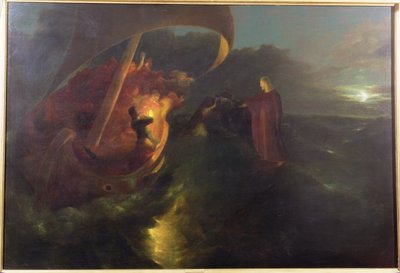 Christus loopt op de Zee van Galilea door Francis Danby