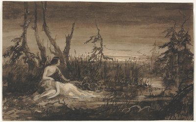 Figuren in een Landschap door Francis Danby
