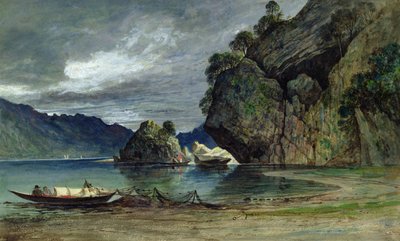 De nadering van een storm op Liensfjord door Francis Danby