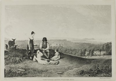 Uitzicht vanaf Kings, Weston Hill, uit Drie uitzichten, illustratief voor het landschap van Bristol en omgeving door Francis Danby
