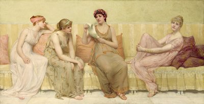 Het verhaal van Oenone lezen, c.1883 door Francis Davis Millet