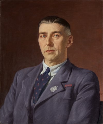 Portret van Percival Henry Martin, Postkantoor, Bristol, ca. 1941-45 door Francis Dodd