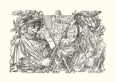 Vrolijk Engeland: Oud Londen (litho) door Francis Donkin Bedford