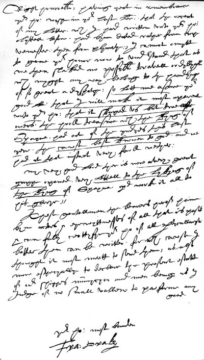 Brief aan William Cecil, Lord Burghley, Lord High Treasurer, geschreven aan boord van zijn vlaggenschip, 