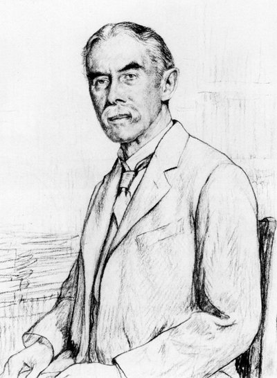 Portret van Alfred Edward Housman 1859-1936 door Francis Edgar Dodd